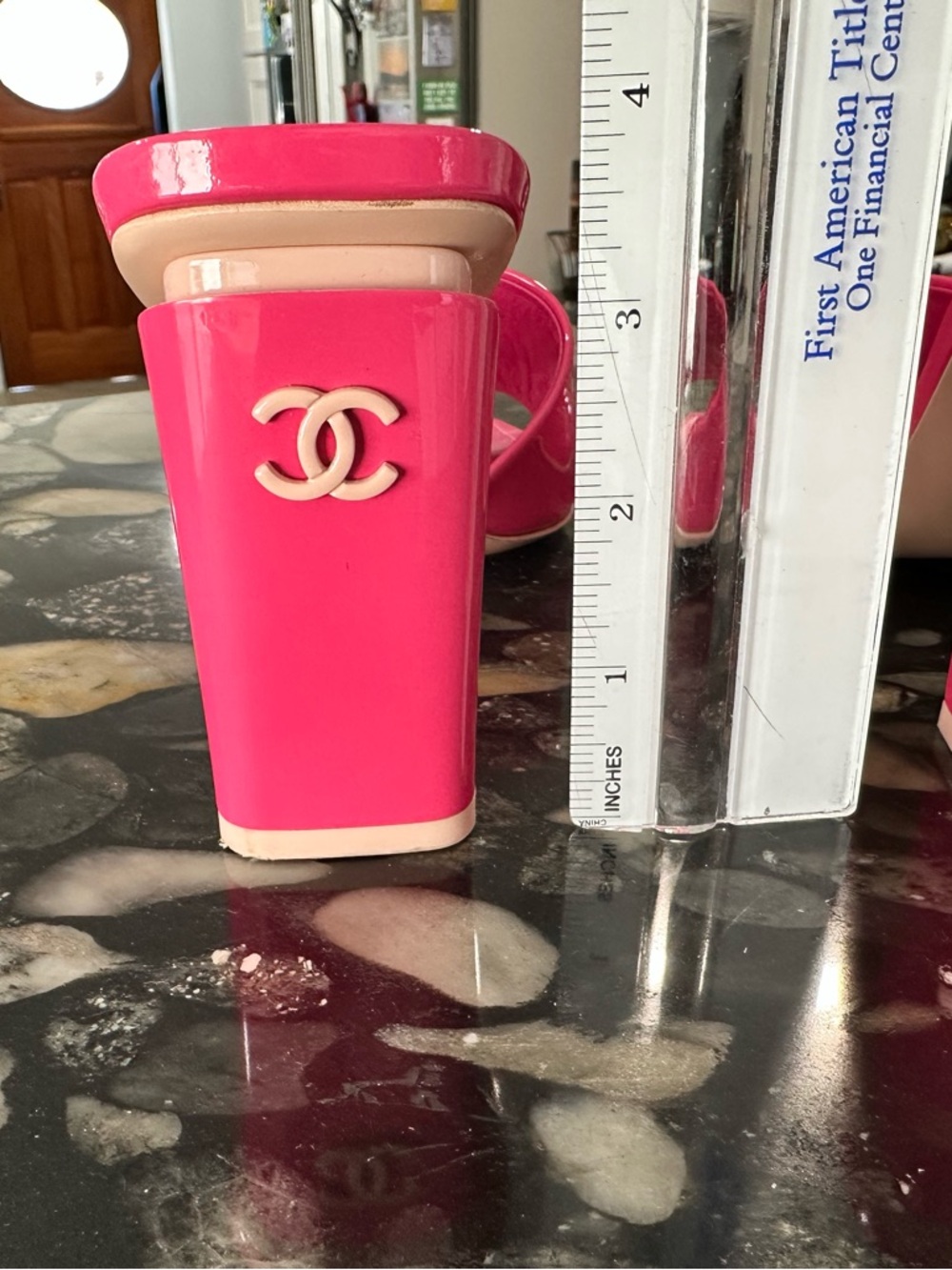 CHANEL Bright Pink Patent Leather Slide Mules - Picture 4 of 12